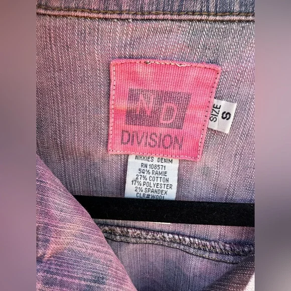 ND Division Purple Peace Tie Dye Denim Bohemian Hippie Jean Jacket - Picture 9 of 9